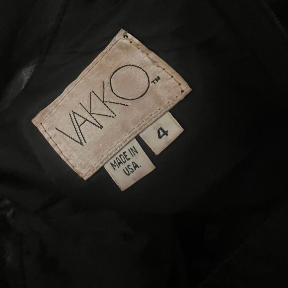 VINTAGE VAKKO LEATHER PENCIL SKIRT SIZE 4 - Picture 4 of 4